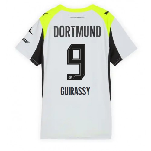 Stroje piłkarskie Borussia Dortmund Serhou Guirassy #9 Koszulka Wyjazdowej dla damskie 2025-26 Krótki Rękaw